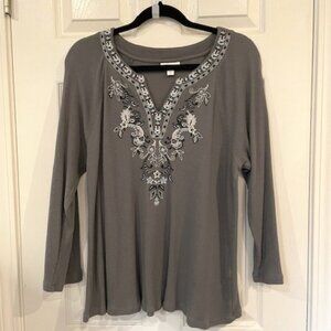 JJill ladies thermal waffle tunic; great conditon; sz LARGE